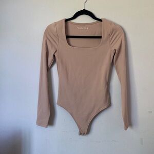 Tan one piece, square neck